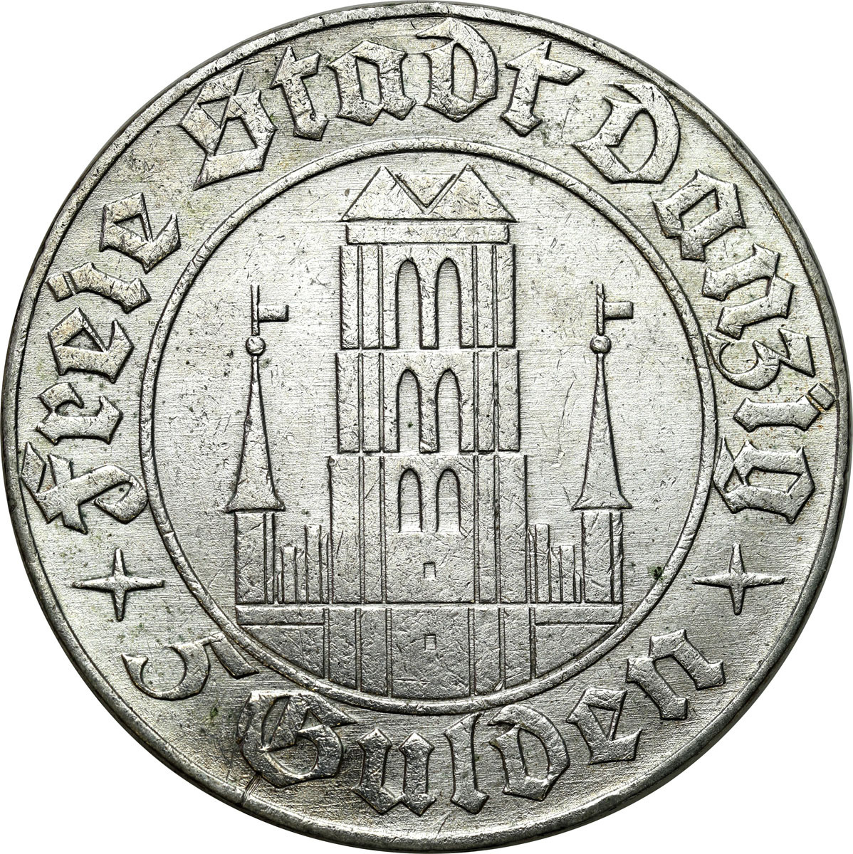 Wolne Miasto Gdańsk/Danzig. 5 guldenów 1932 Kościół NMP - RZADKIE